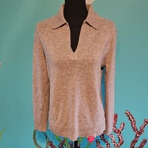 Theory Gray Collared Cahmere Sweater